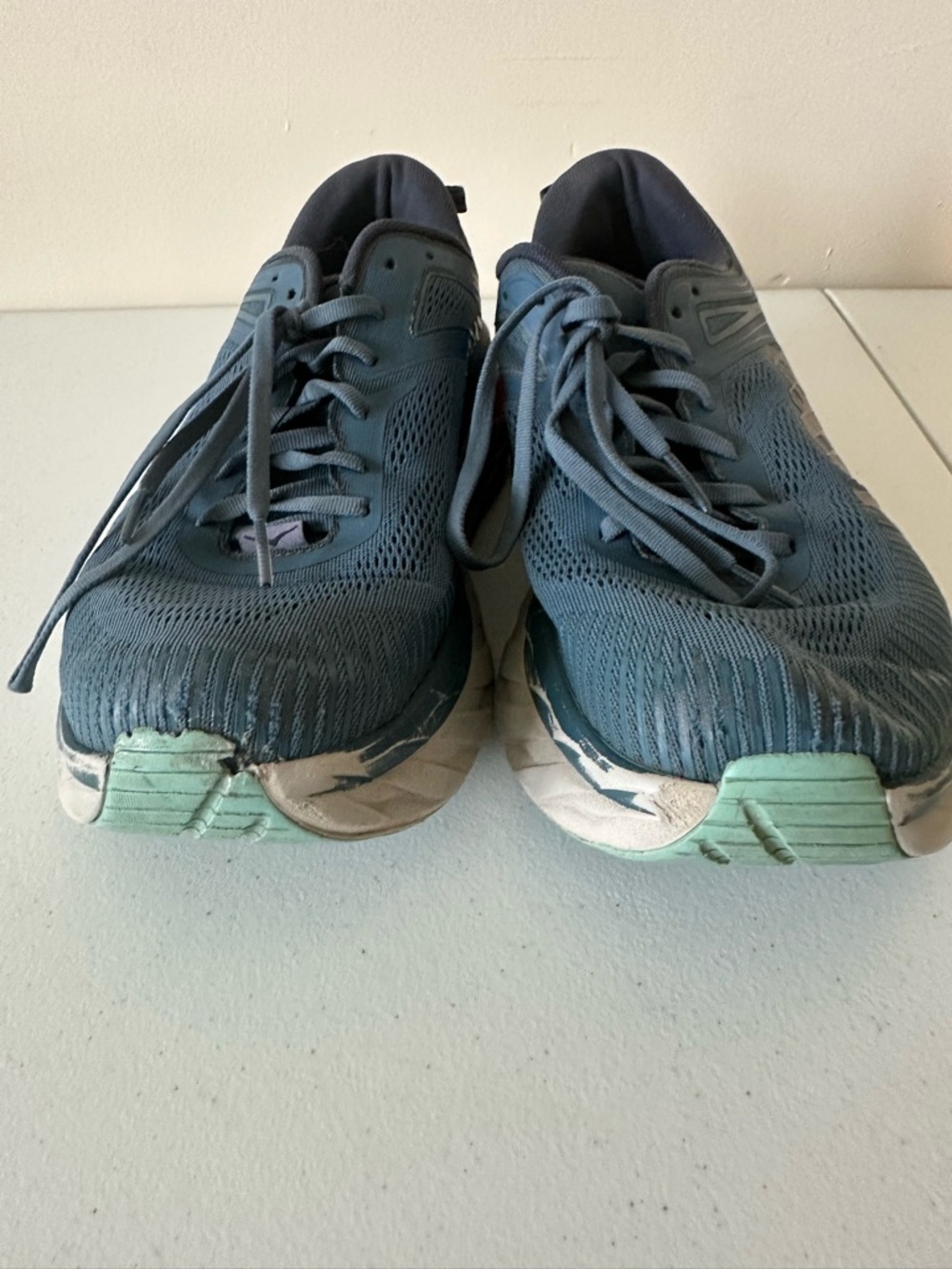 Hoka unisex Light Blue Athletic Running Shoes size 10.5, pre owned